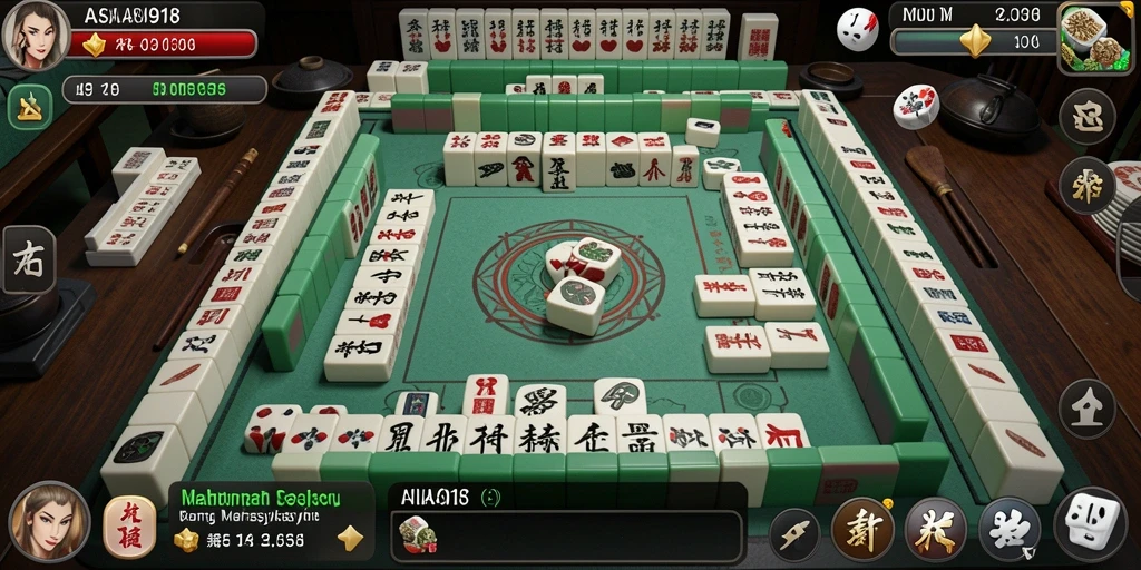 Tampilan gameplay ASIA918 dengan desain Mahjong yang menarik.
