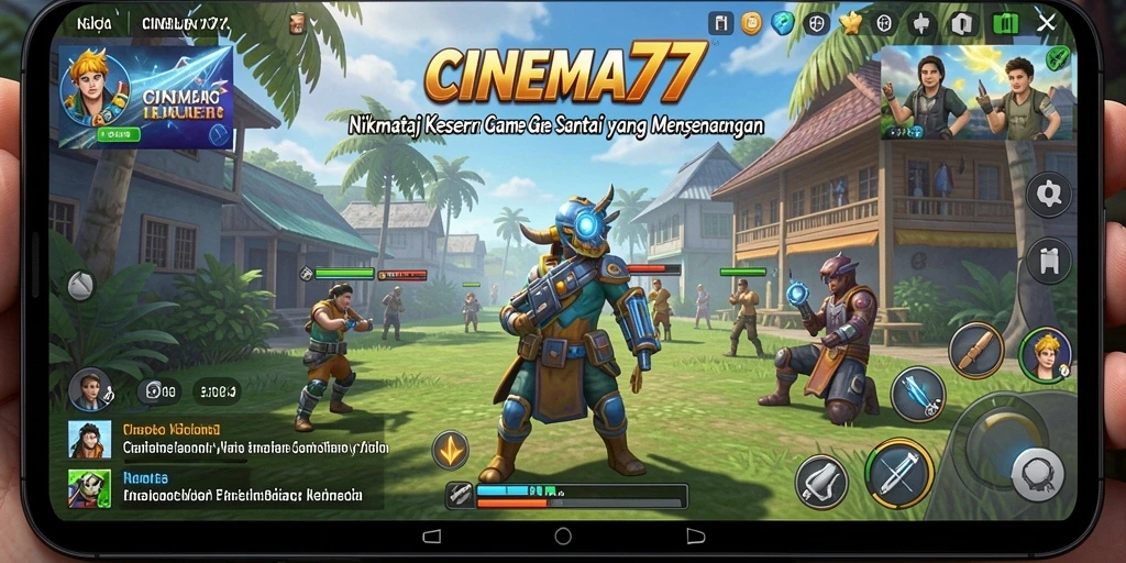 Tampilan gameplay <strong>CINEMA77</strong> yang ceria dan menghibur.