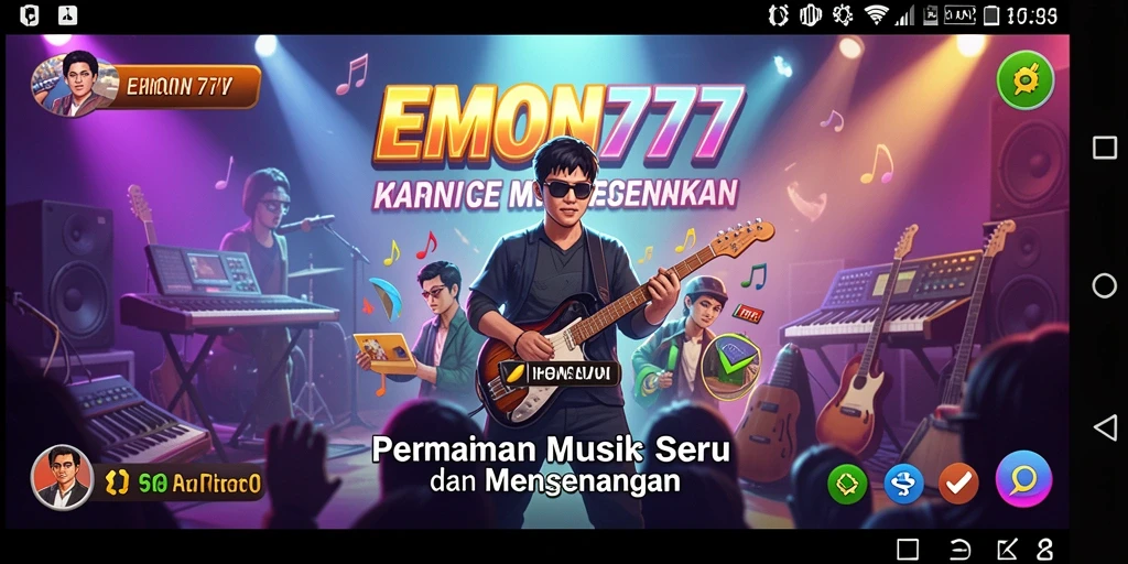 Tampilan permainan musik yang menarik dan penuh warna.