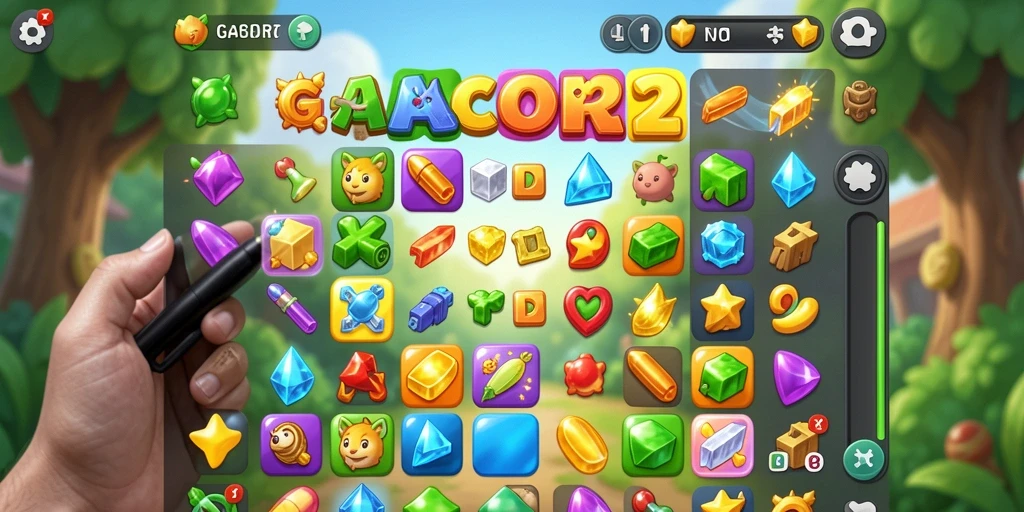 Tampilan gameplay GACOR22 yang penuh warna dan menantang.