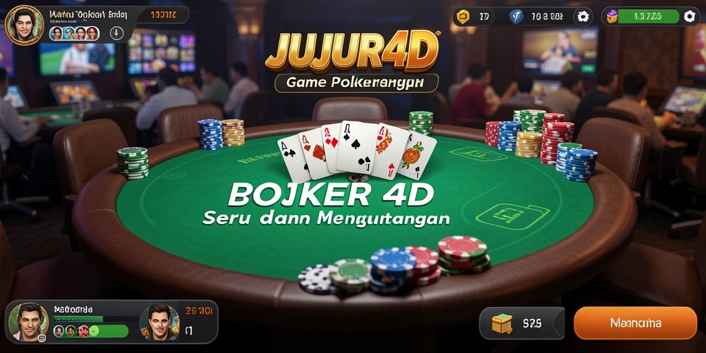 Tampilan gameplay JUJUR4D yang mendebarkan saat bermain Poker.