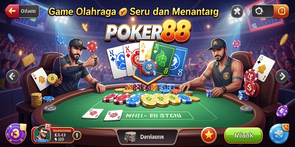 Tampilan gameplay seru di POKER88 yang penuh tantangan.