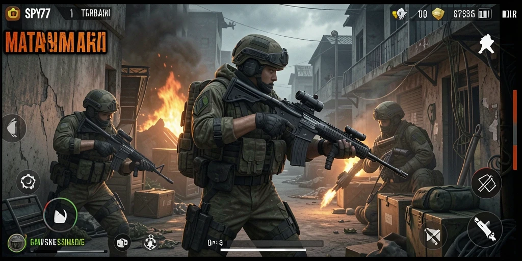 Tampilan gameplay SPY77 yang seru dan menegangkan.