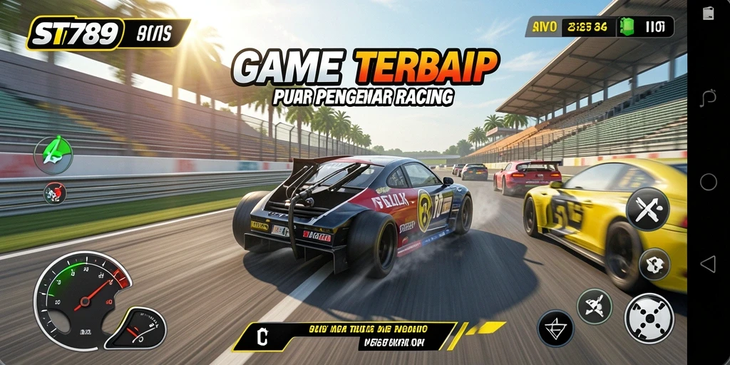 Tampilkan gameplay ST789 yang penuh aksi balap dan kecepatan tinggi.